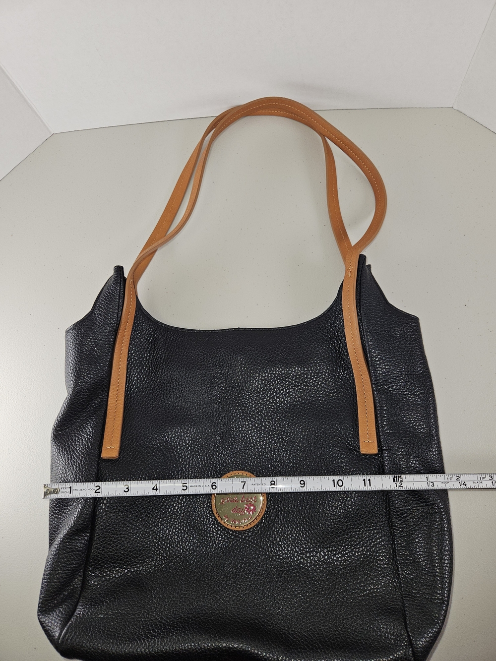 VALENTINA ITALY SUPPLE PEBBLED LEATHER HOBO BLACK GRAY BEIGE HANDBAG $170 NEW - Picture 5 of 16